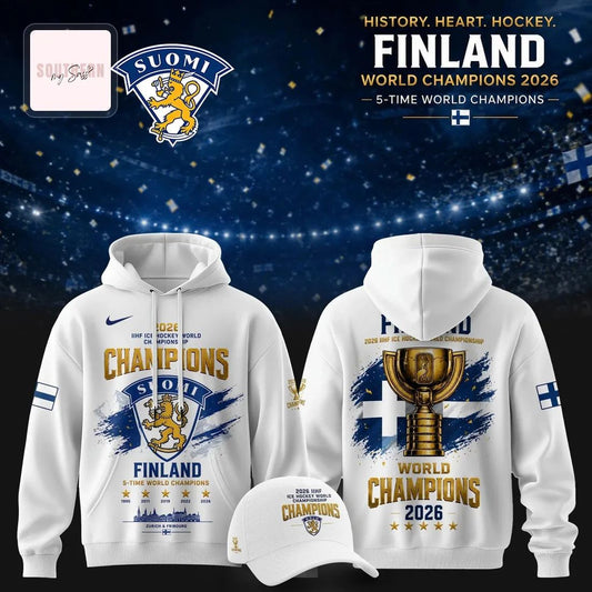 Finland Ice Hockey World Champions 2026 5-Time Commemorative Hoodie