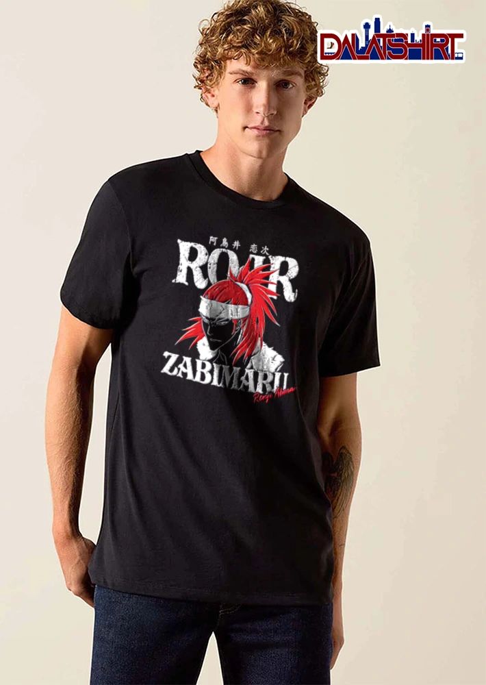 Bleach Renji Abarai Roar red hair man headband Anime style shirt