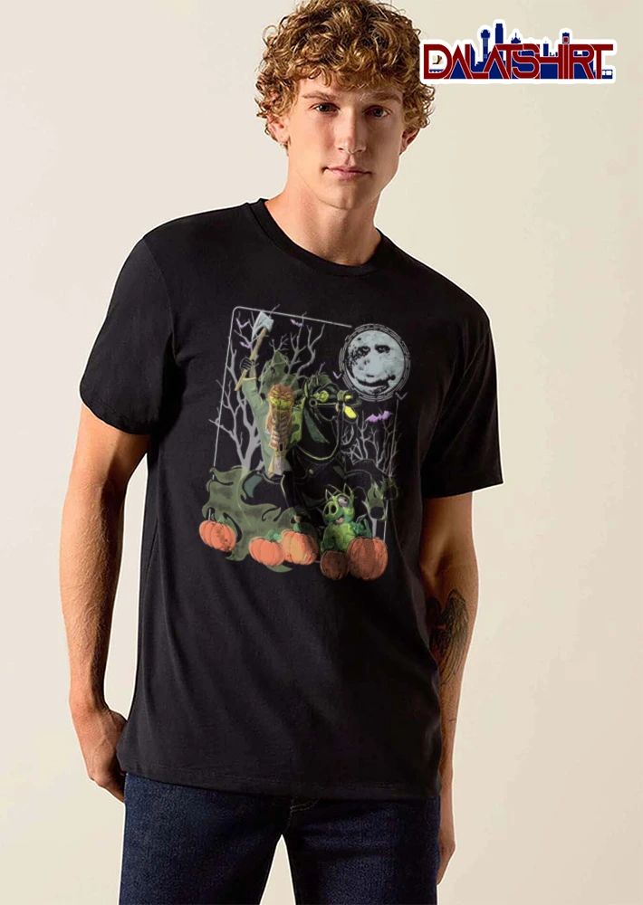 Headless horseman holding axe riding horse shirt