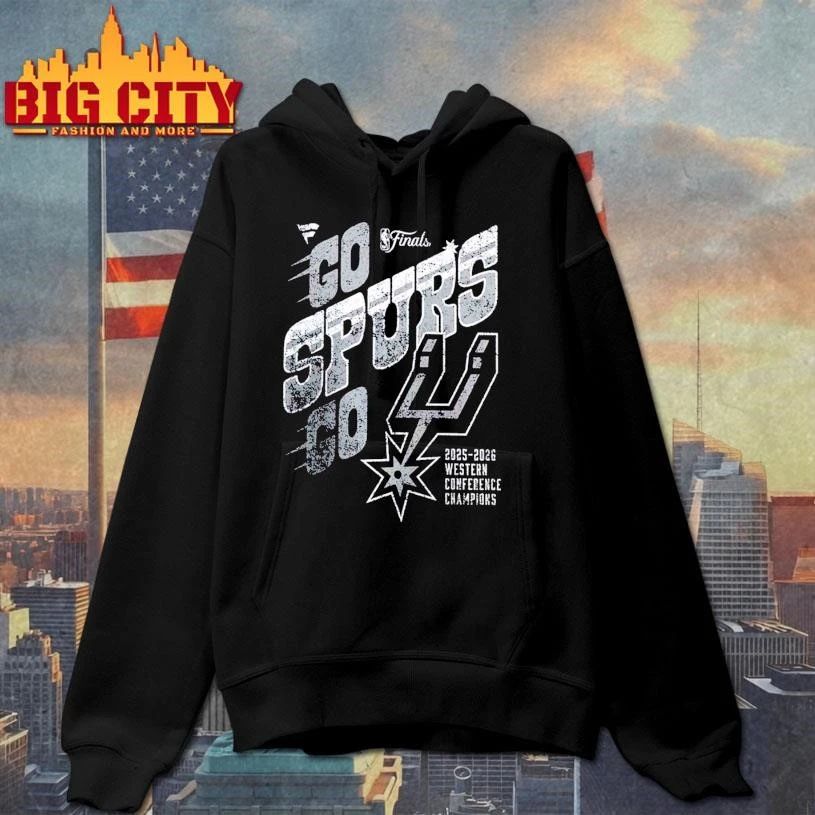 San Antonio Spurs Fanatics Black 2026 NBA Western Conference Champions Hometown Go Spurs Go Shirt