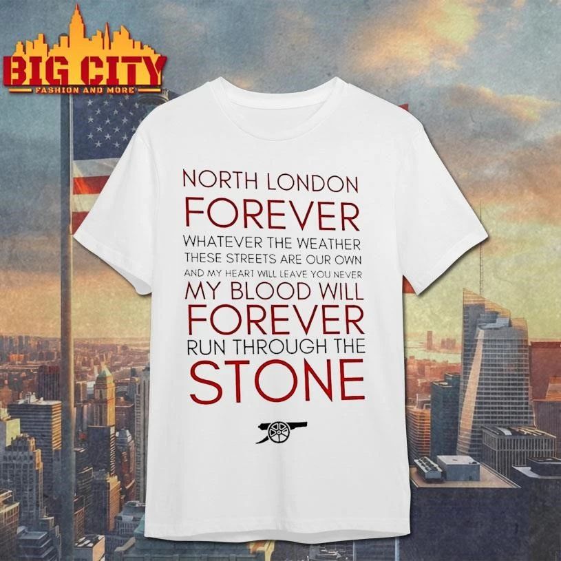 Arsenal Fc North London Forever Lyrics Football Fan Shirt