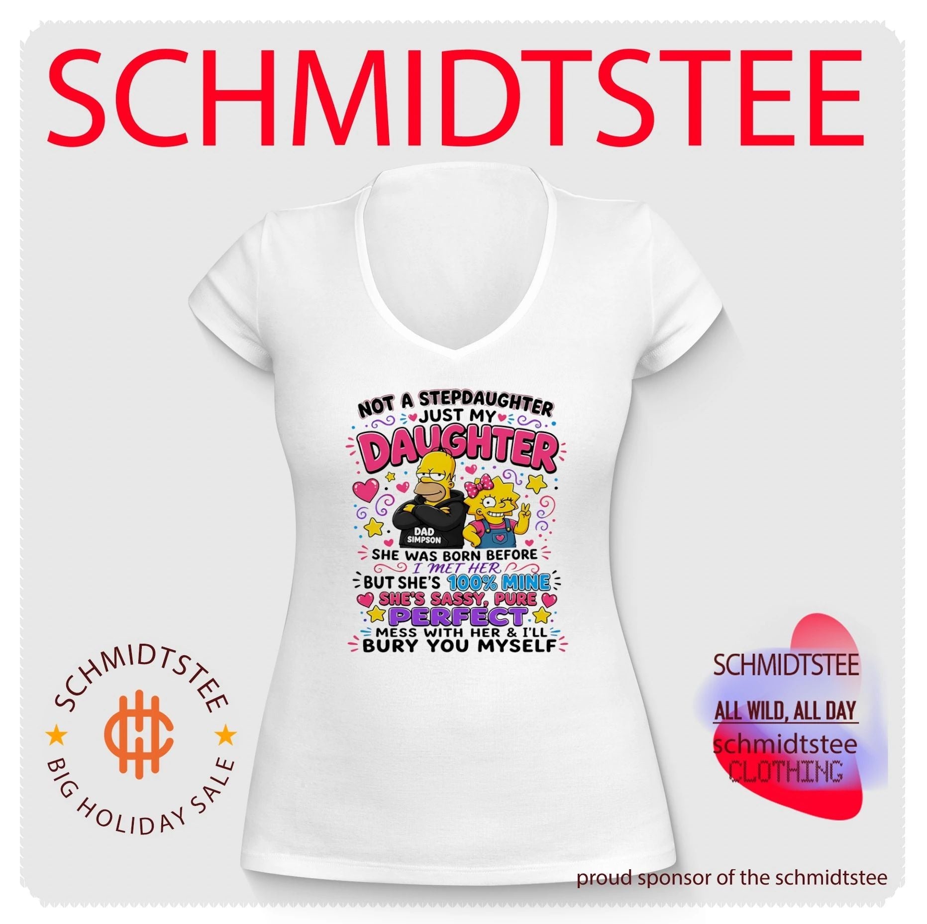 Not a stepdaughter just my daughter Simpson Family graphic shirt