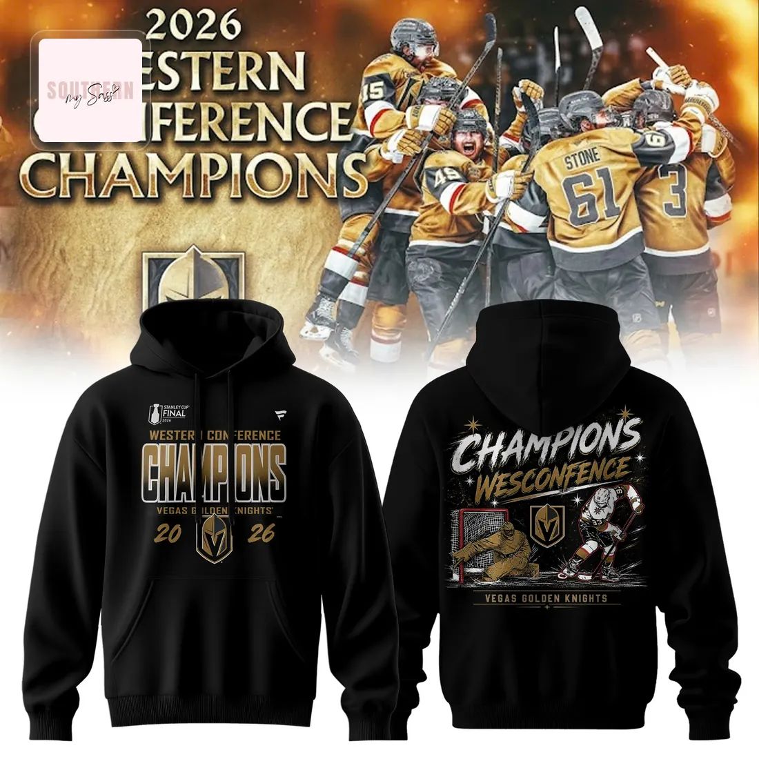 Vegas Golden Knights 2026 Western Conference Champions Fan Hoodie