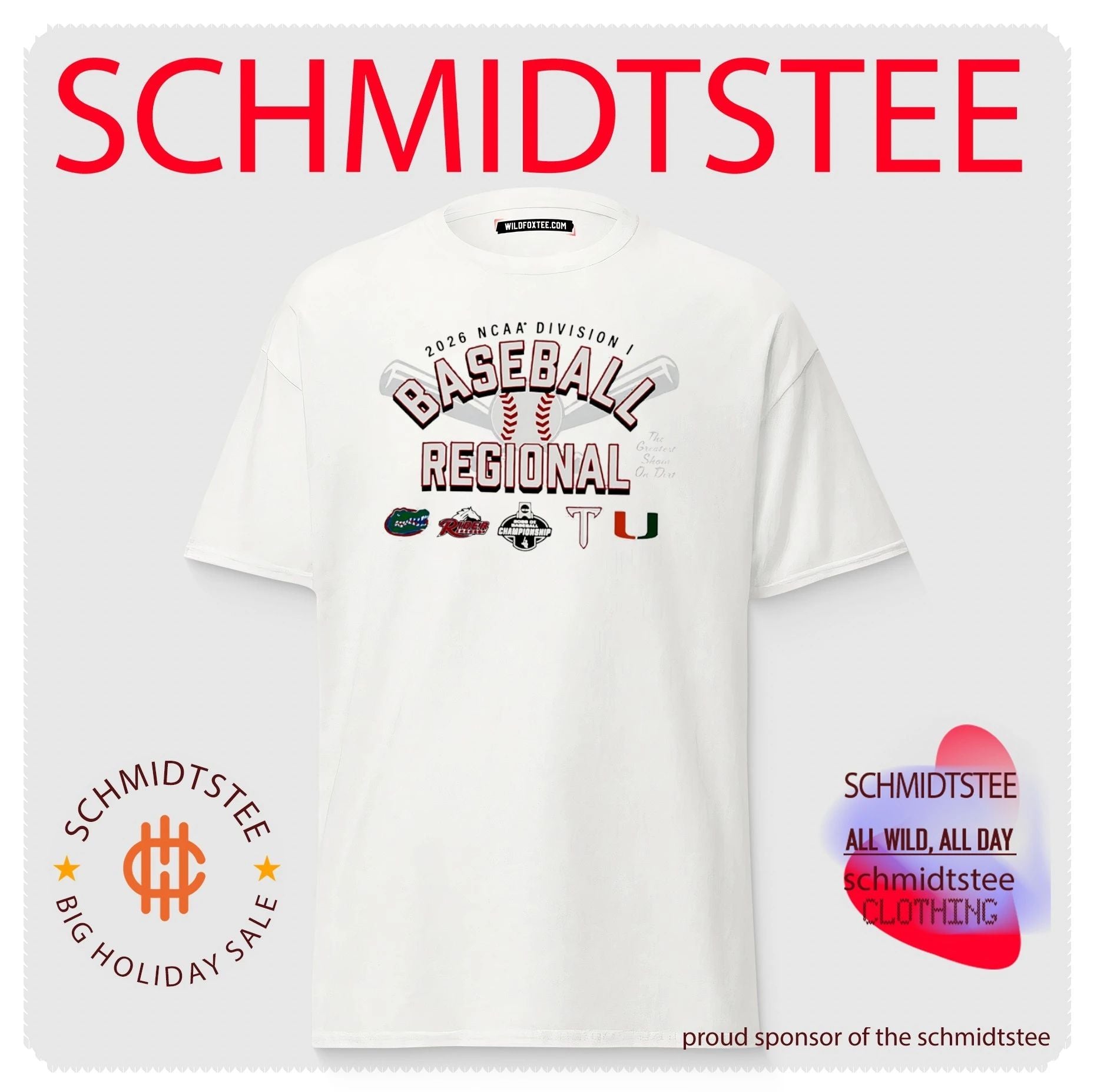 2026 NCAA Division I Baseball Regional Florida The Greatest Show On Dive logos shirt