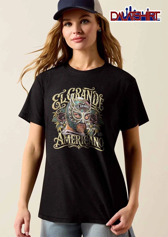 AAA El Grande Americano lucha libre masked wrestler roses shirt