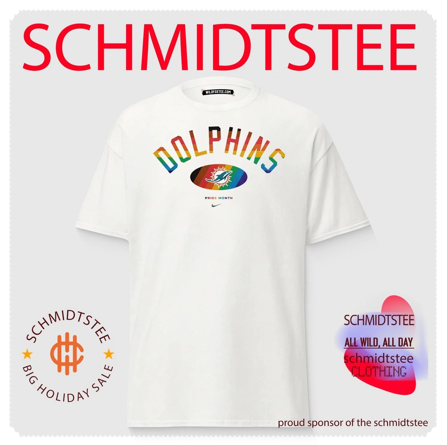 Miami Dolphins Pride Month Rainbow logo shirt
