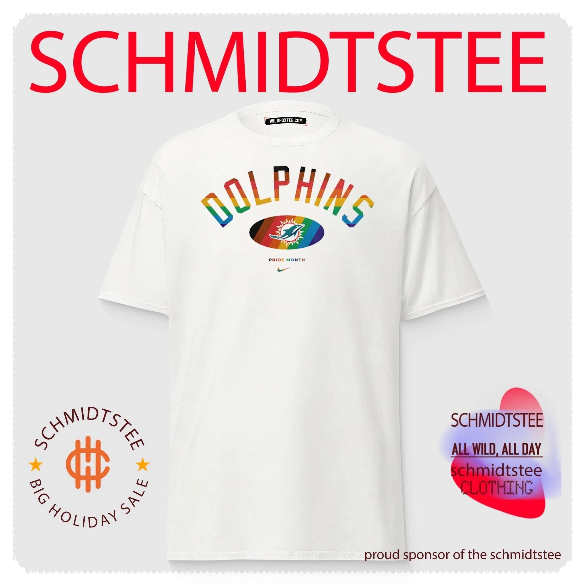 Miami Dolphins Pride Month Rainbow logo shirt