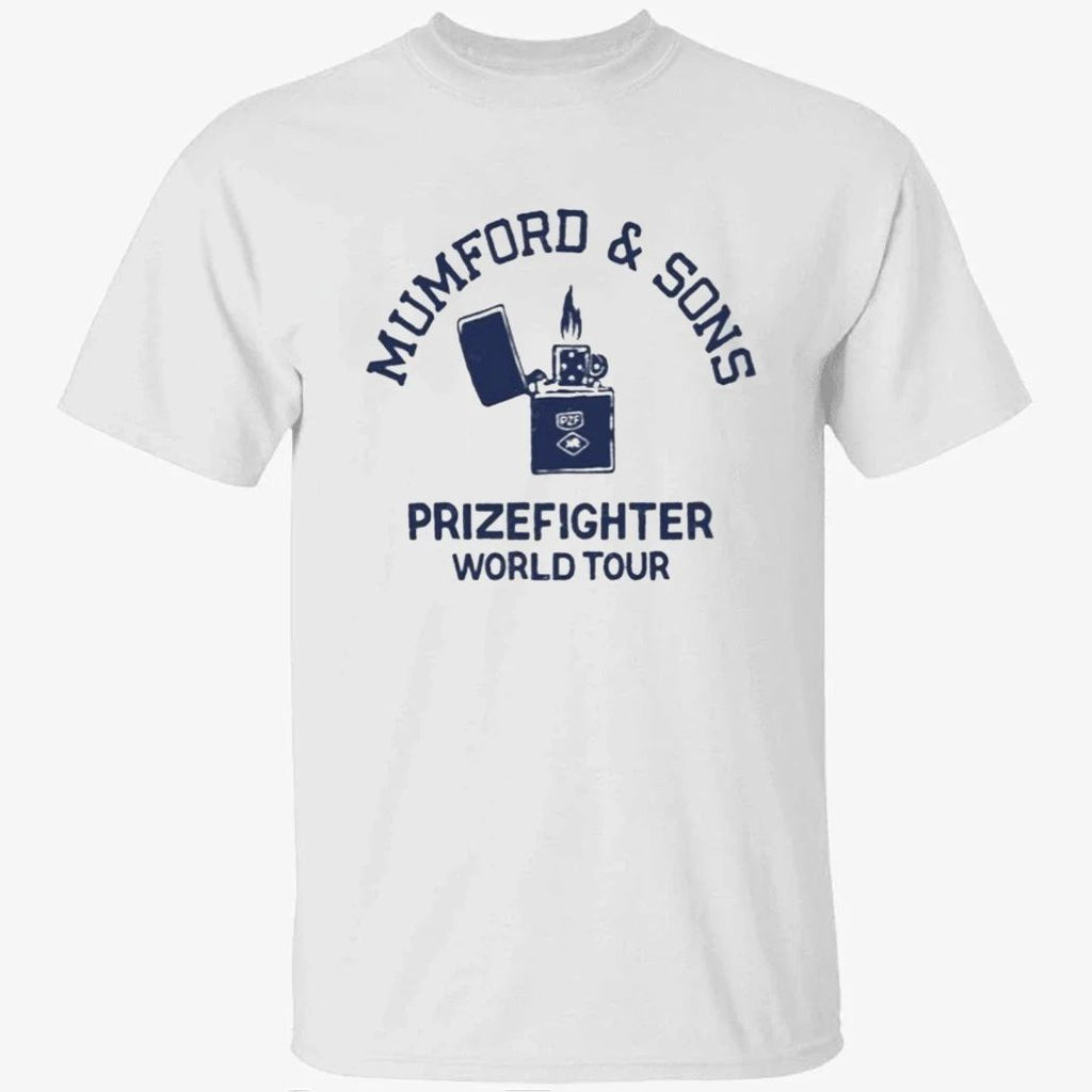 Mumford & Sons White Tee Prizefighter World Tour Shirt