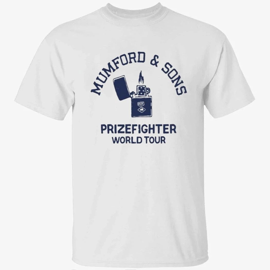 Mumford & Sons White Tee Prizefighter World Tour Shirt