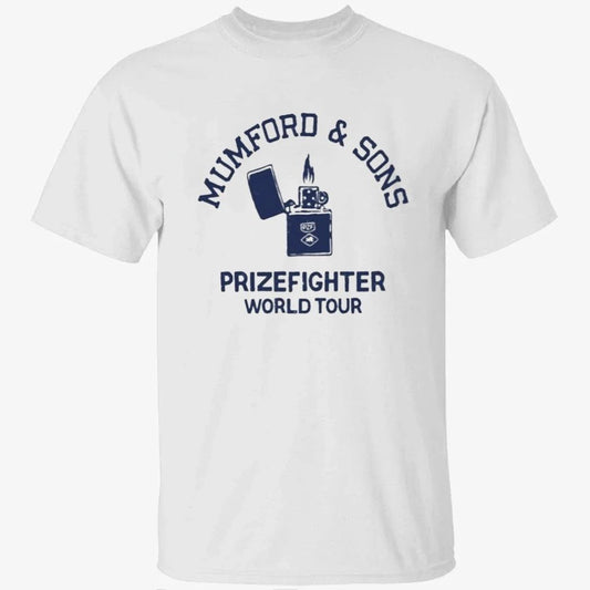 Mumford & Sons White Tee Prizefighter World Tour Shirt