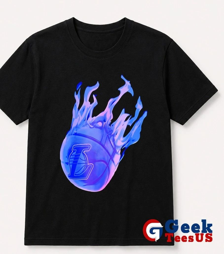 Los Angeles Lakers NBA Basketball flaming shirt