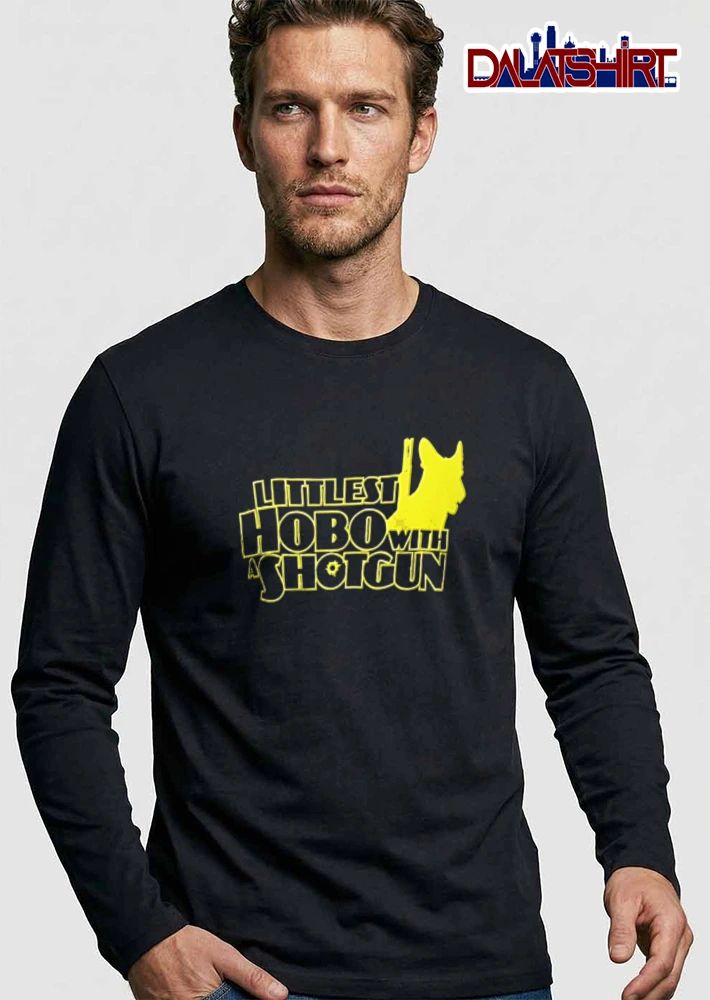 Littlest Hobo With A Shotgun yellow german shepherd silhouette shirt