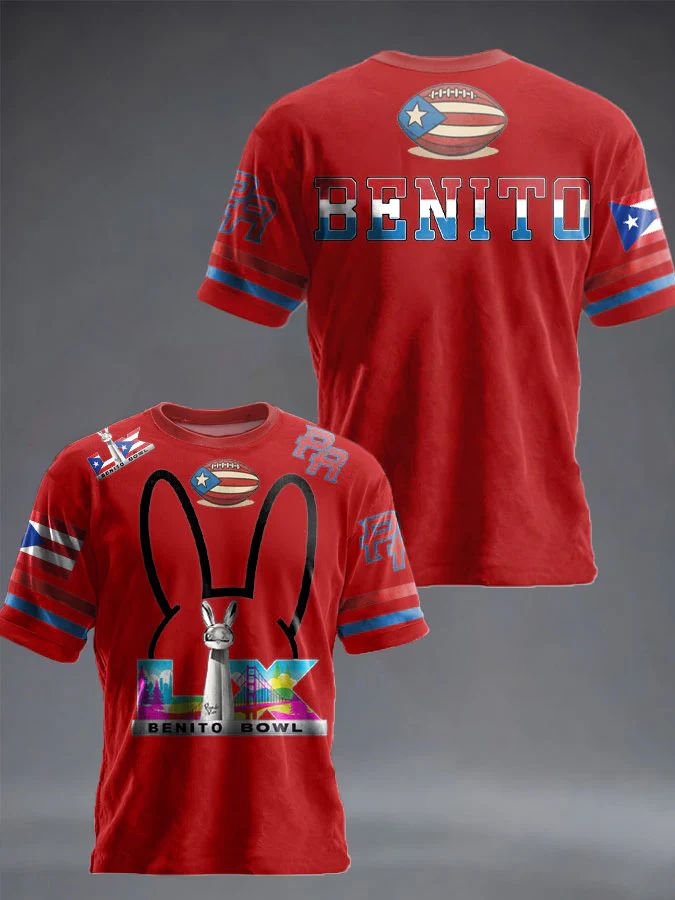 Bad Bunny Benito Bowl LX Football Jersey T-Shirt