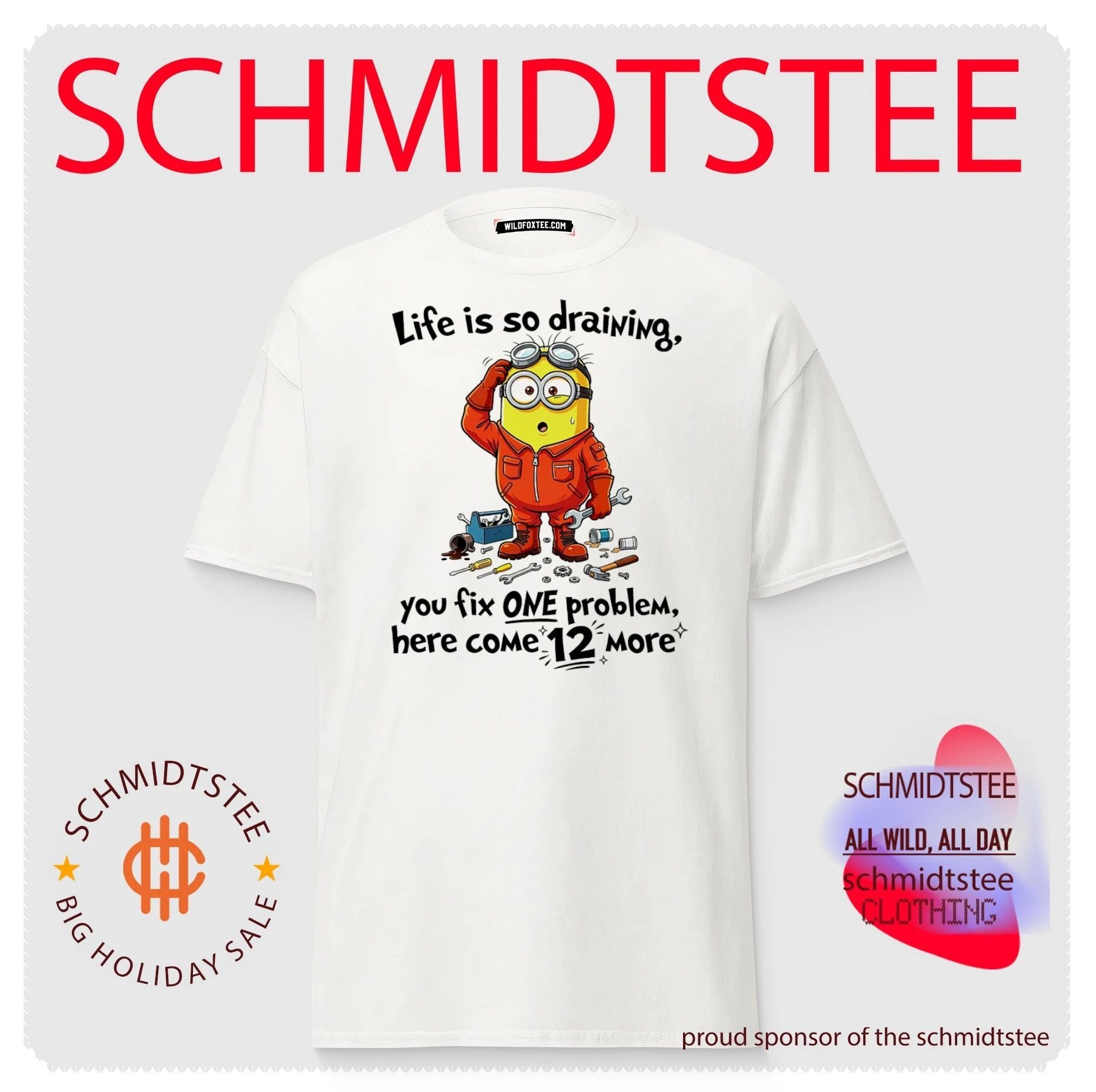 Life is so draining you fix one problem funny Minion shirt