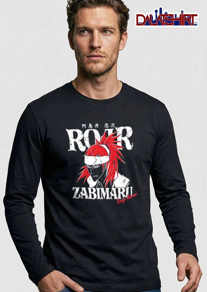 Bleach Renji Abarai Roar red hair man headband Anime style shirt