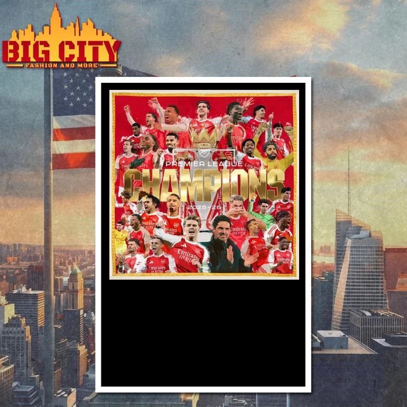 Arsenal Premier League Champions 25-26 Poster Shirt
