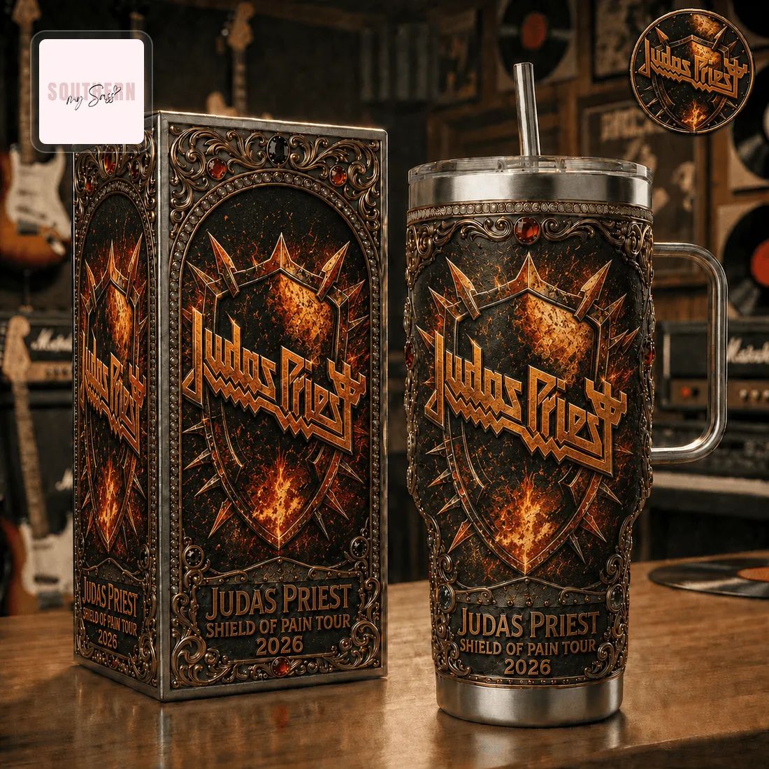 Judas Priest Shield of Pain Tour 2026 Limited Edition 40oz Tumbler