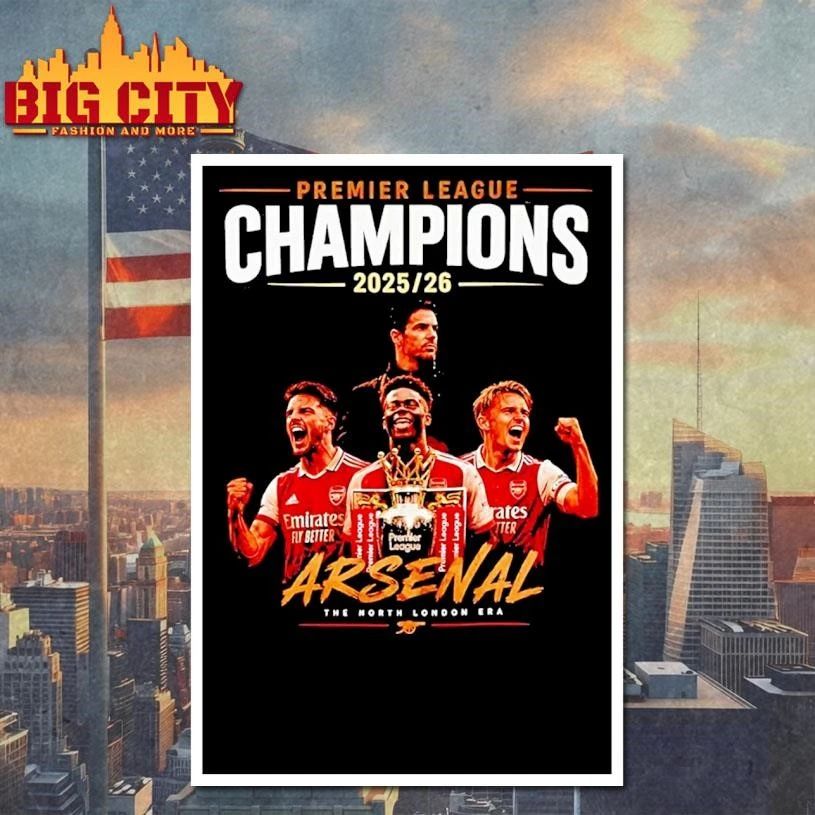 Arsenal Fc Premier League Champions 2025 26 The North London Era Shirt