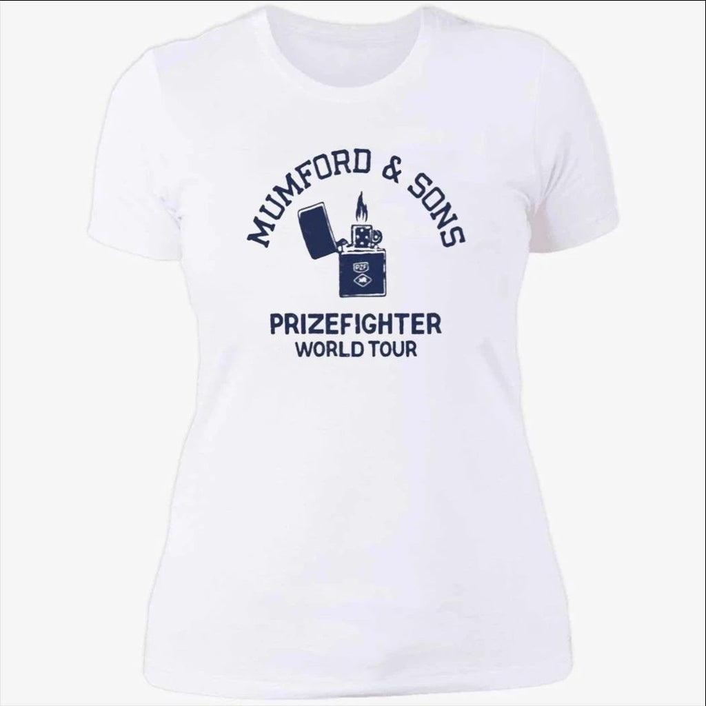 Mumford & Sons White Tee Prizefighter World Tour Shirt