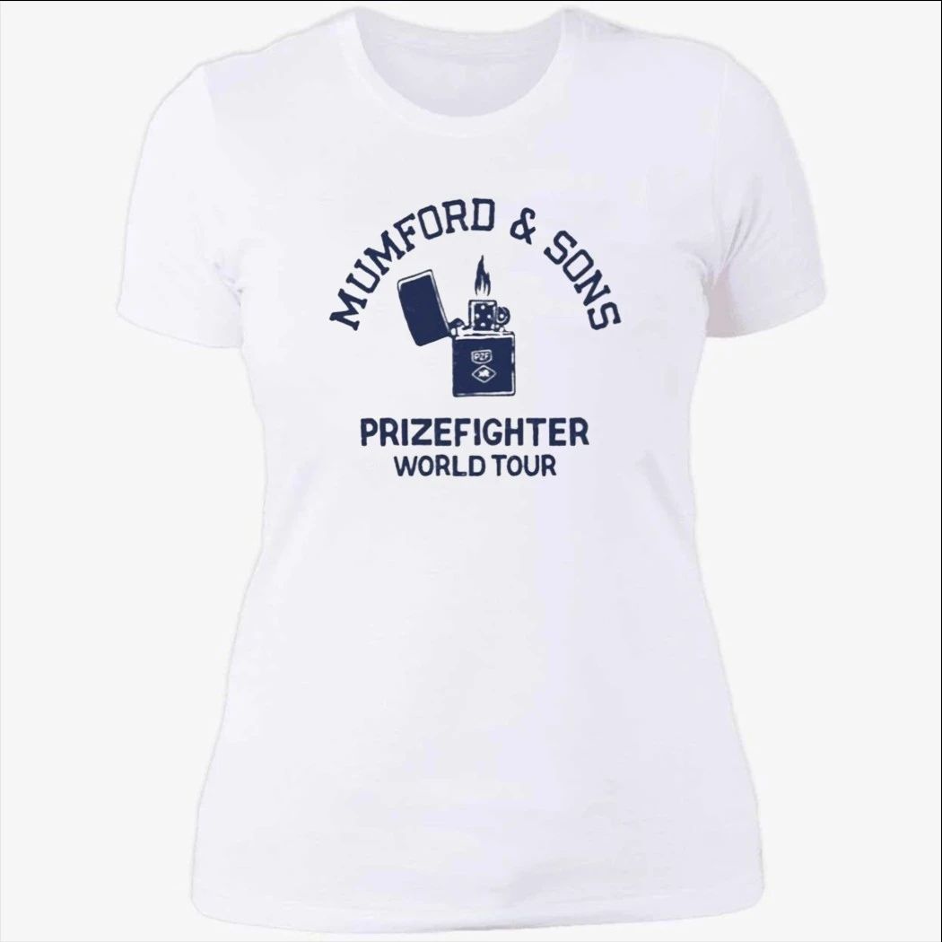 Mumford & Sons White Tee Prizefighter World Tour Shirt