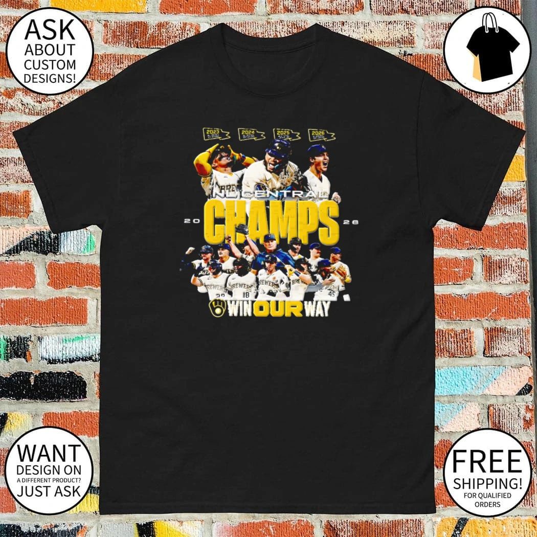 Milwaukee Brewers NL Central Champs Baseball Collage 2023-2026 shirt