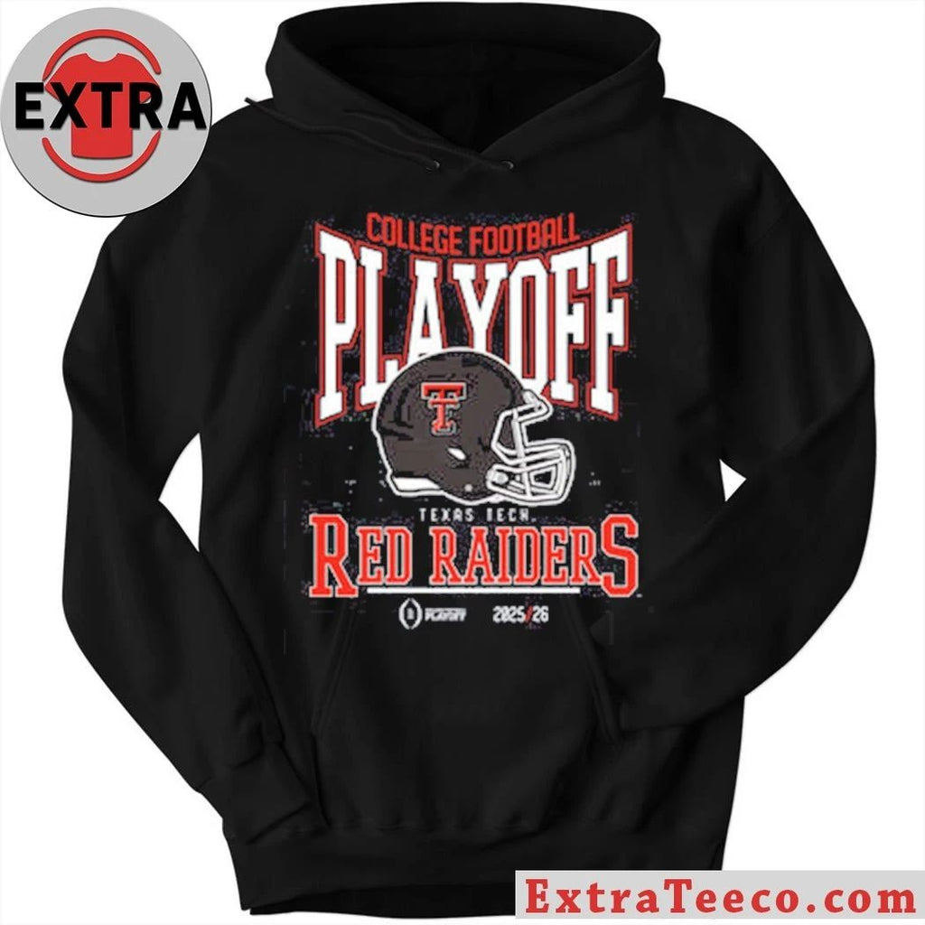 College Football Playoff 2025-26 Texas Tech Playoff Bound Helmet And Logo Shirt