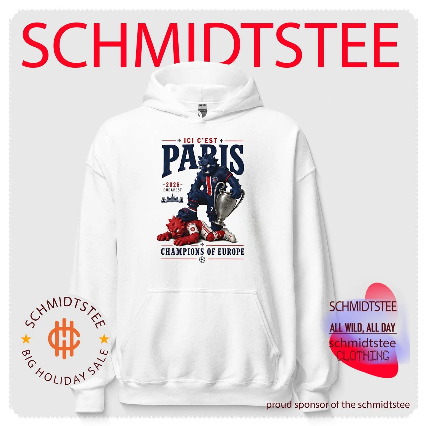 Ici C’est Paris 2026 Budapest Champions of Europe mascot shirt