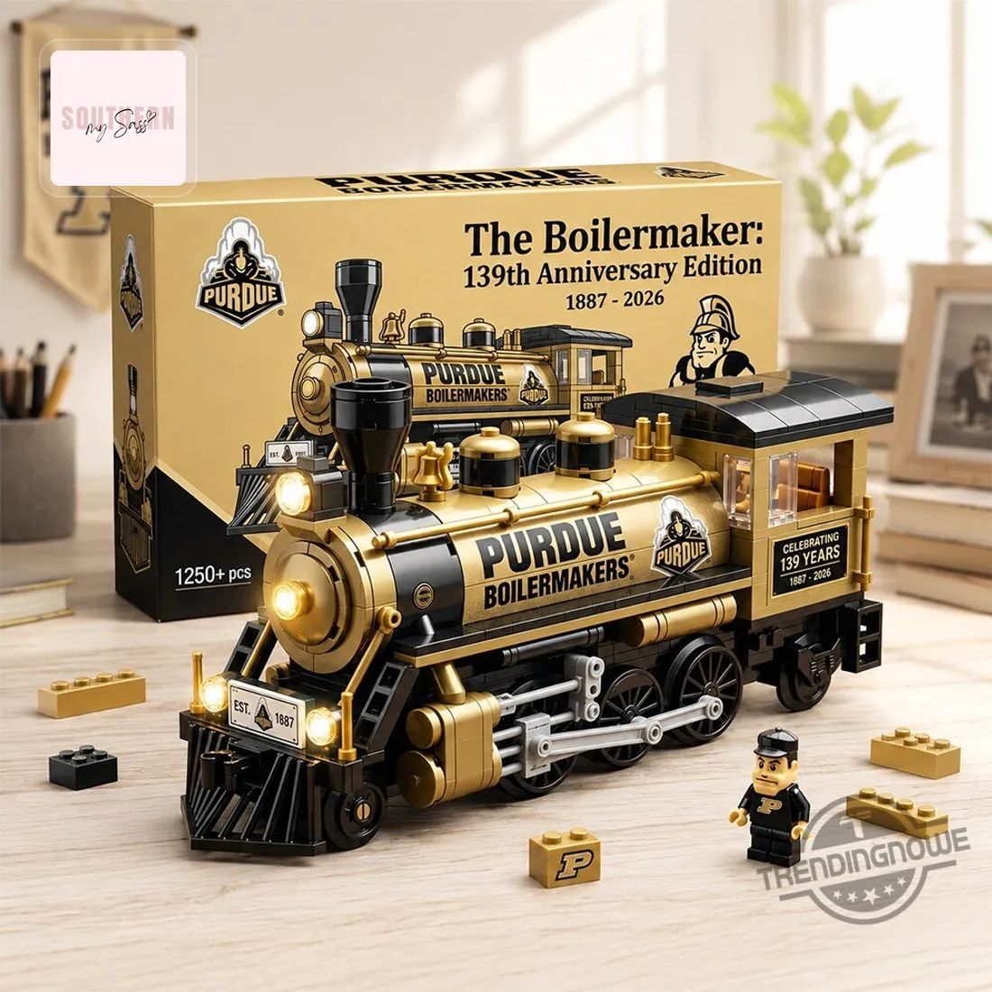 Purdue Boilermakers 139th Anniversary Gold & Black Collectible Building Block Set