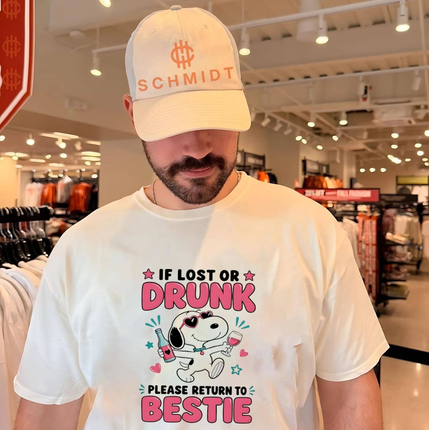 If lost or drunk please return to bestie Snoopy shirt