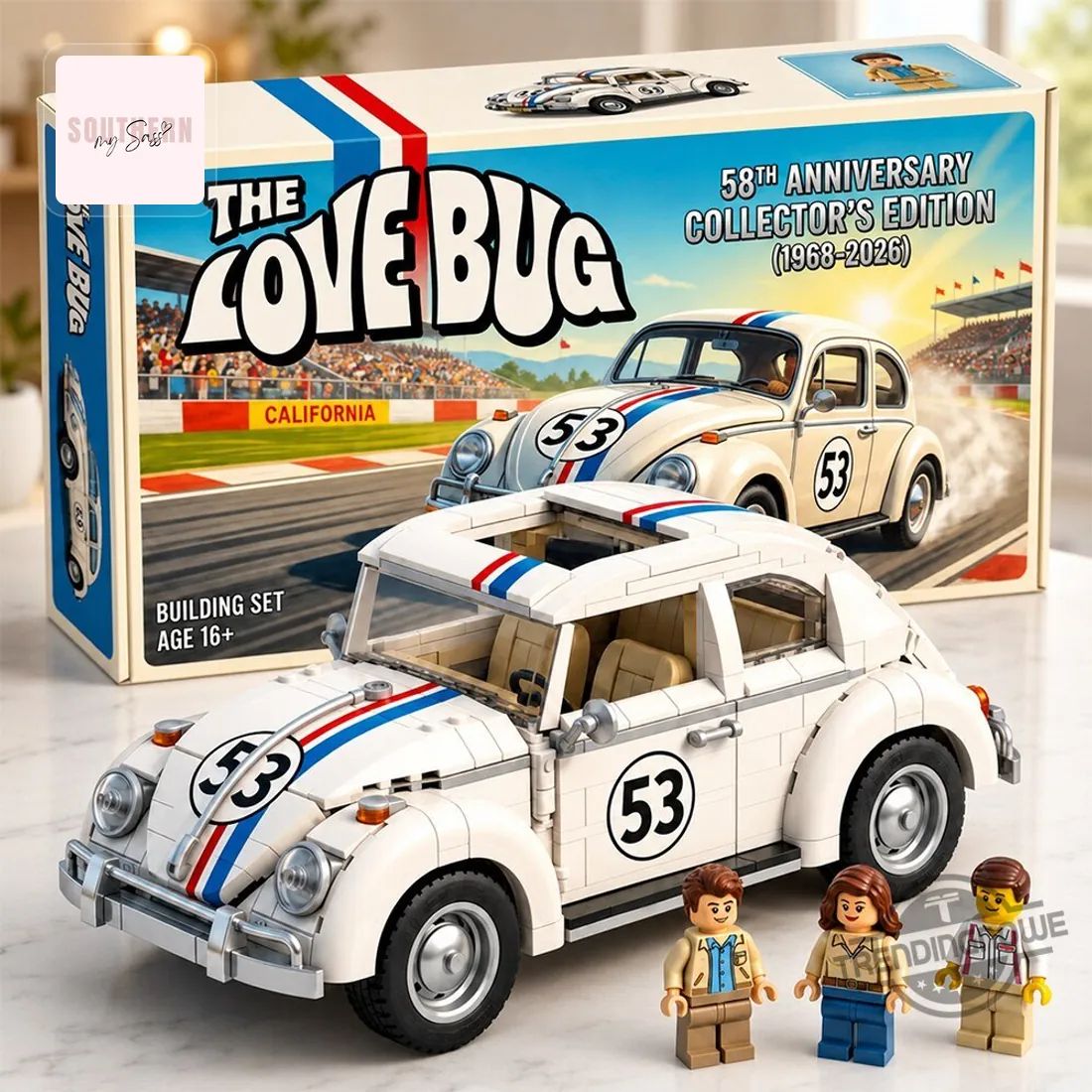 The Love Bug Herbie 58th Anniversary Classic Car Building Block Set
