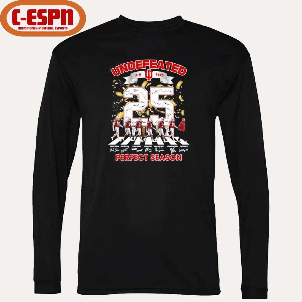 Undefeated 16-0 IU Hoosiers Abbey Road Perfect Season T-Shirt