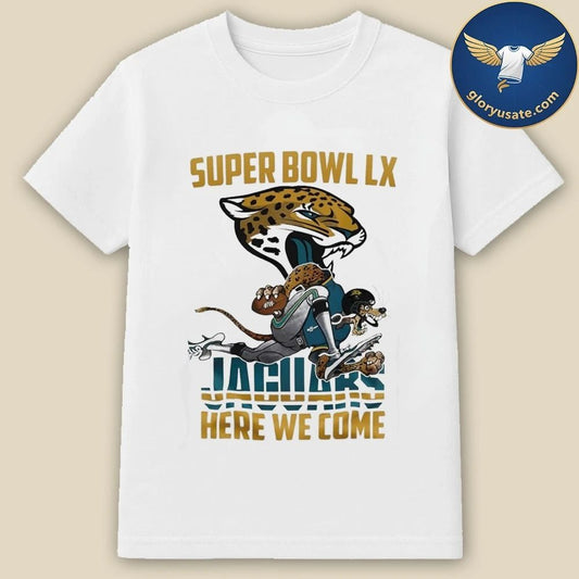 Jacksonville Jaguars NFL 2025 Division Champions Super Bowl LX Mascot Shirt