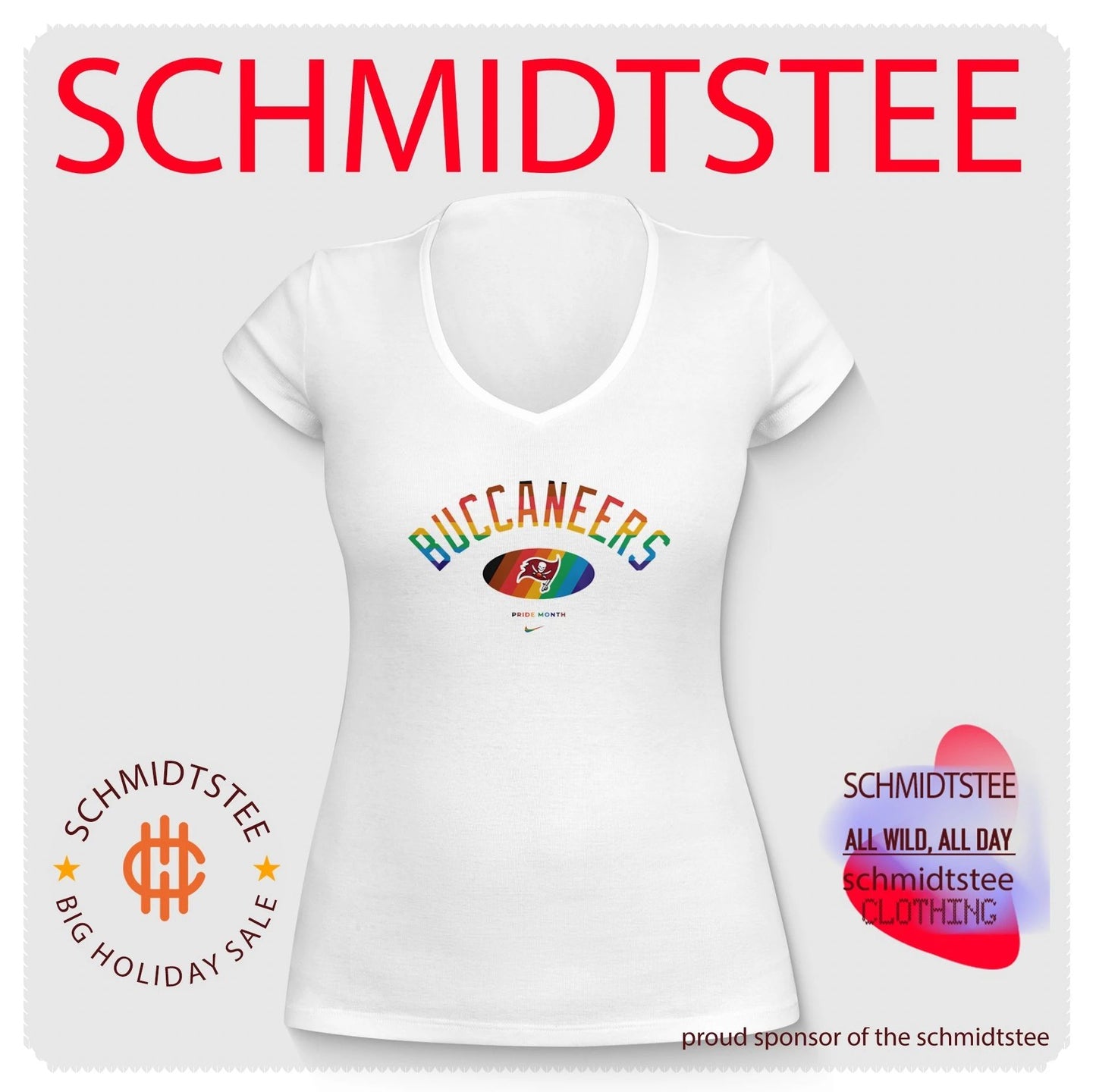 Tampa Bay Buccaneers Pride Month Rainbow logo shirt