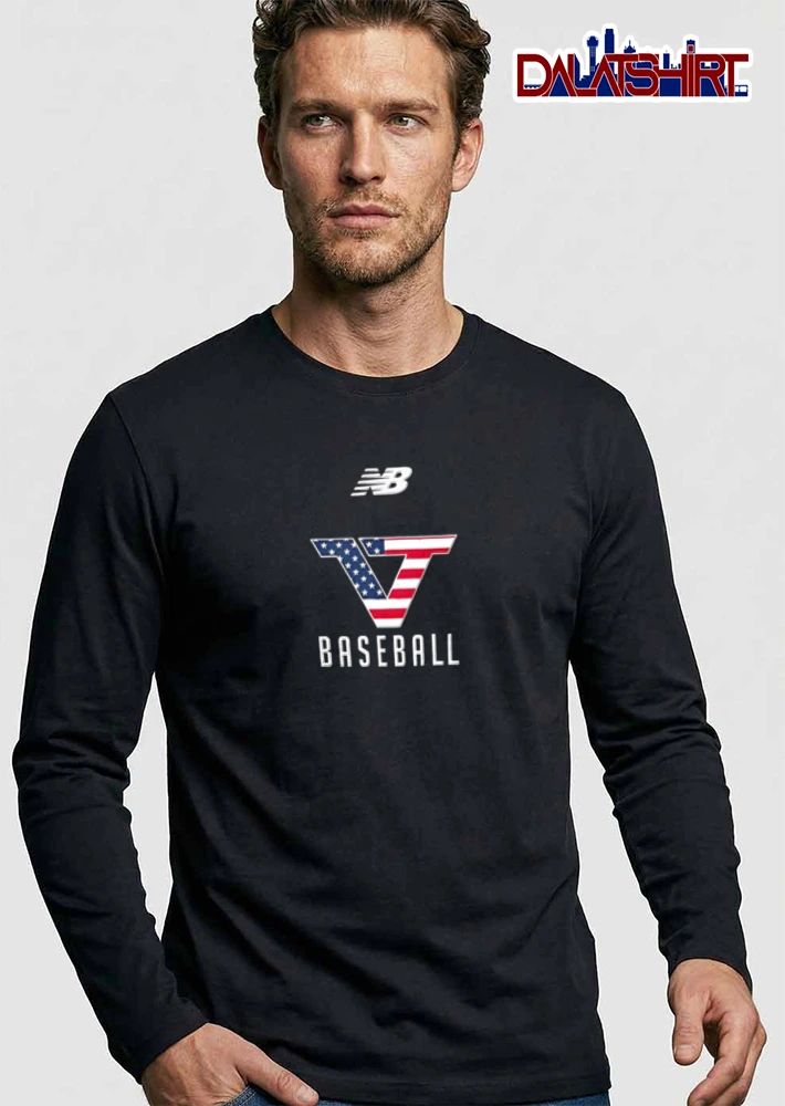 New Balance letter V American flag design shirt