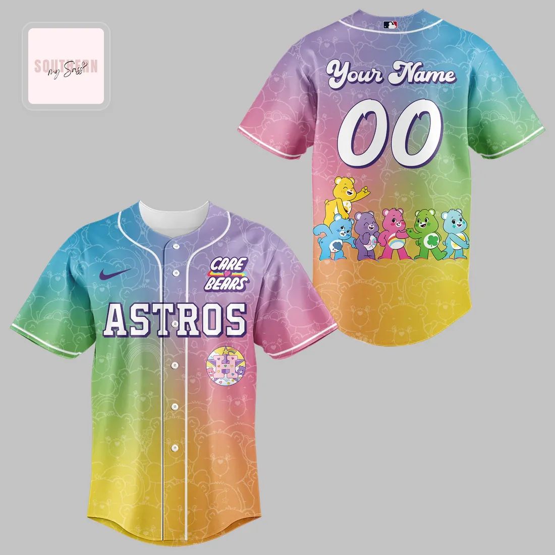 Astros Care Bears Night Limited Edition Custom Name Number Baseball Jersey