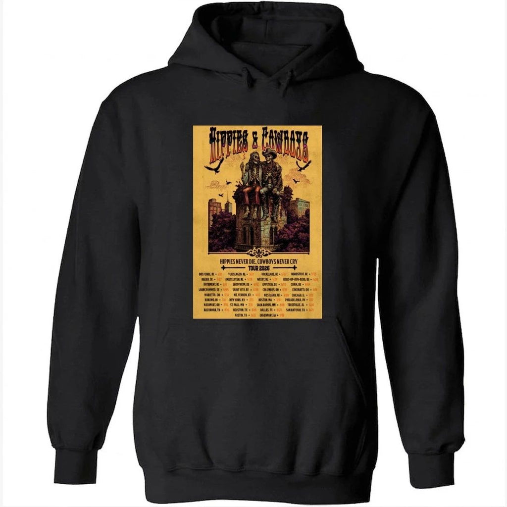 Hippies And Cowboys Hippies Never Die Cowboys Never Cry 2026 Tour Poster Dates Shirt