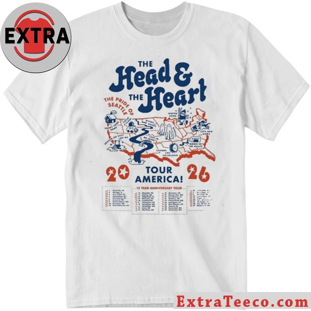 The Head And The Heart Map Tour 2026 Shirt