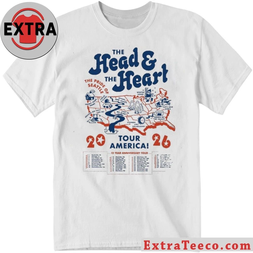 The Head And The Heart Map Tour 2026 Shirt