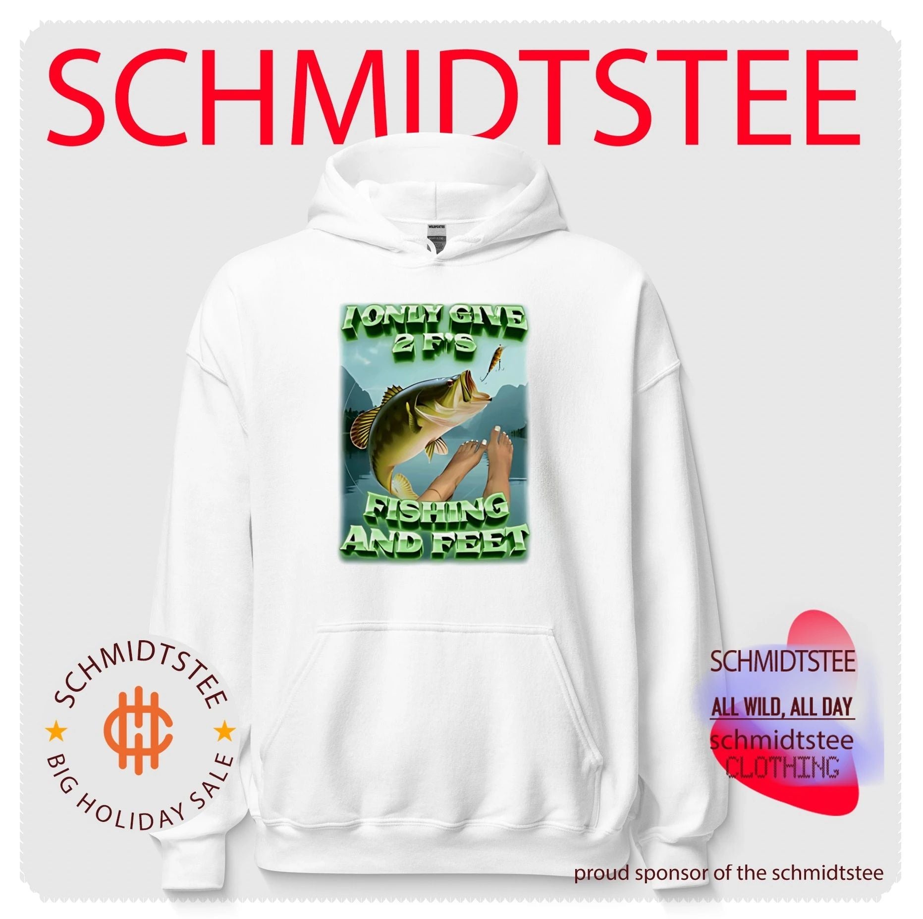 I only give 2 F’s fishing and feet funny fish illustration shirt