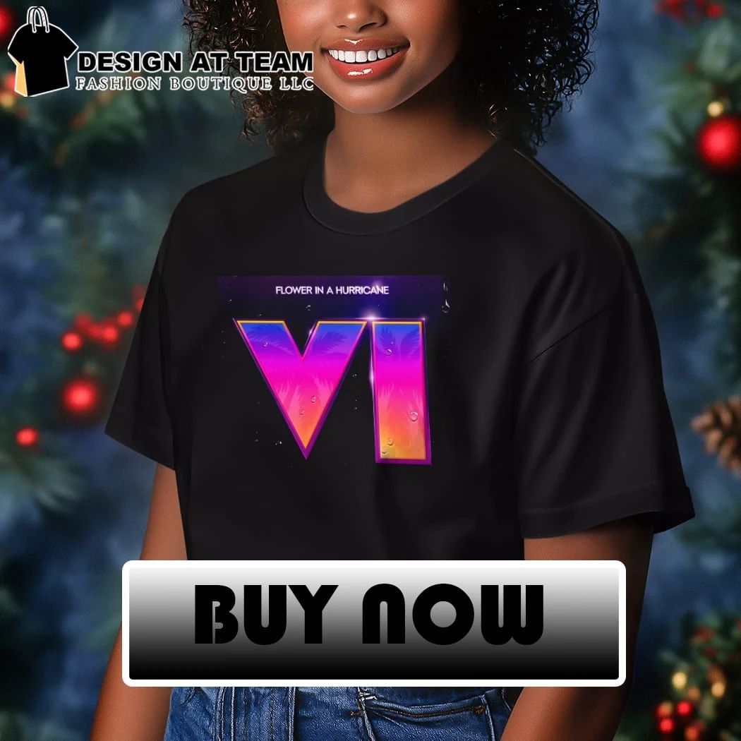 Flower in a Hurricane VI Tropical Synthwave shirt