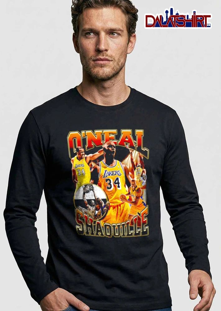 Los Angeles Lakers Shaquille Raiqwon Oneal playing basketball collage shirt