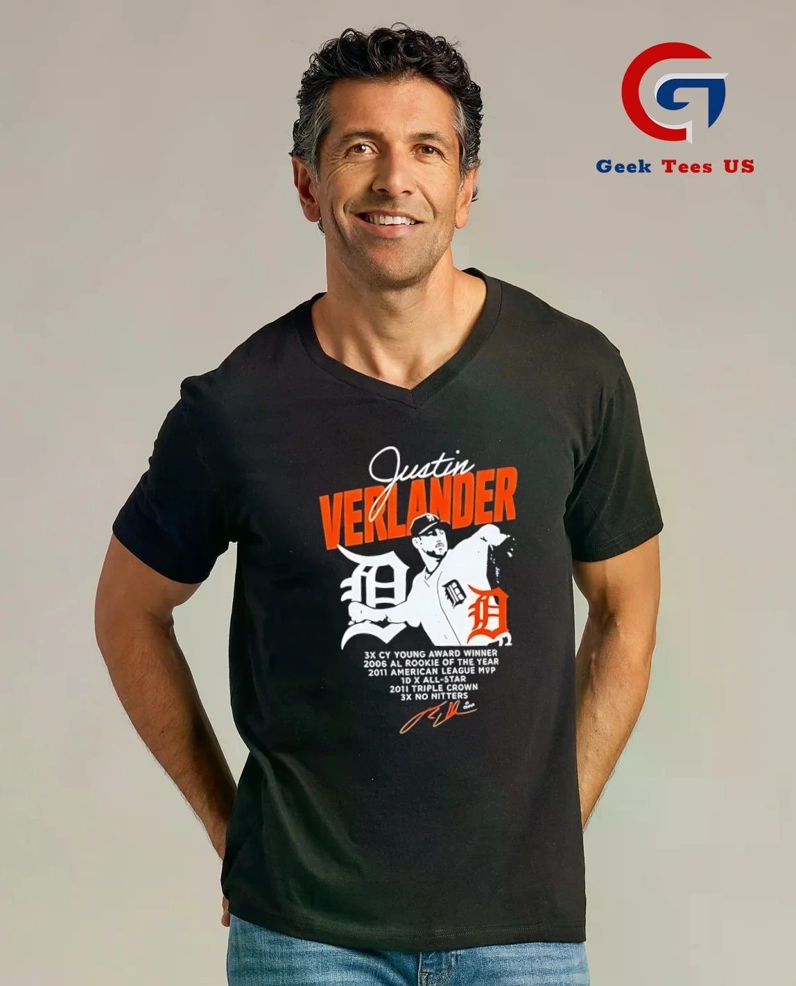 Justin Verlander 35 Detroit Tigers﻿ baseball signature shirt