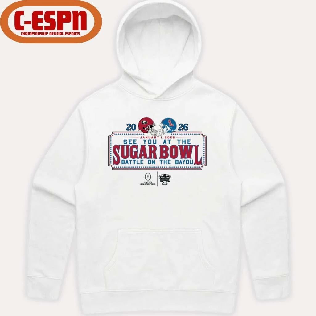 See You At The Sugar Bowl Dueling Helmet 2026 Georgia Vs Ole Miss Shirt