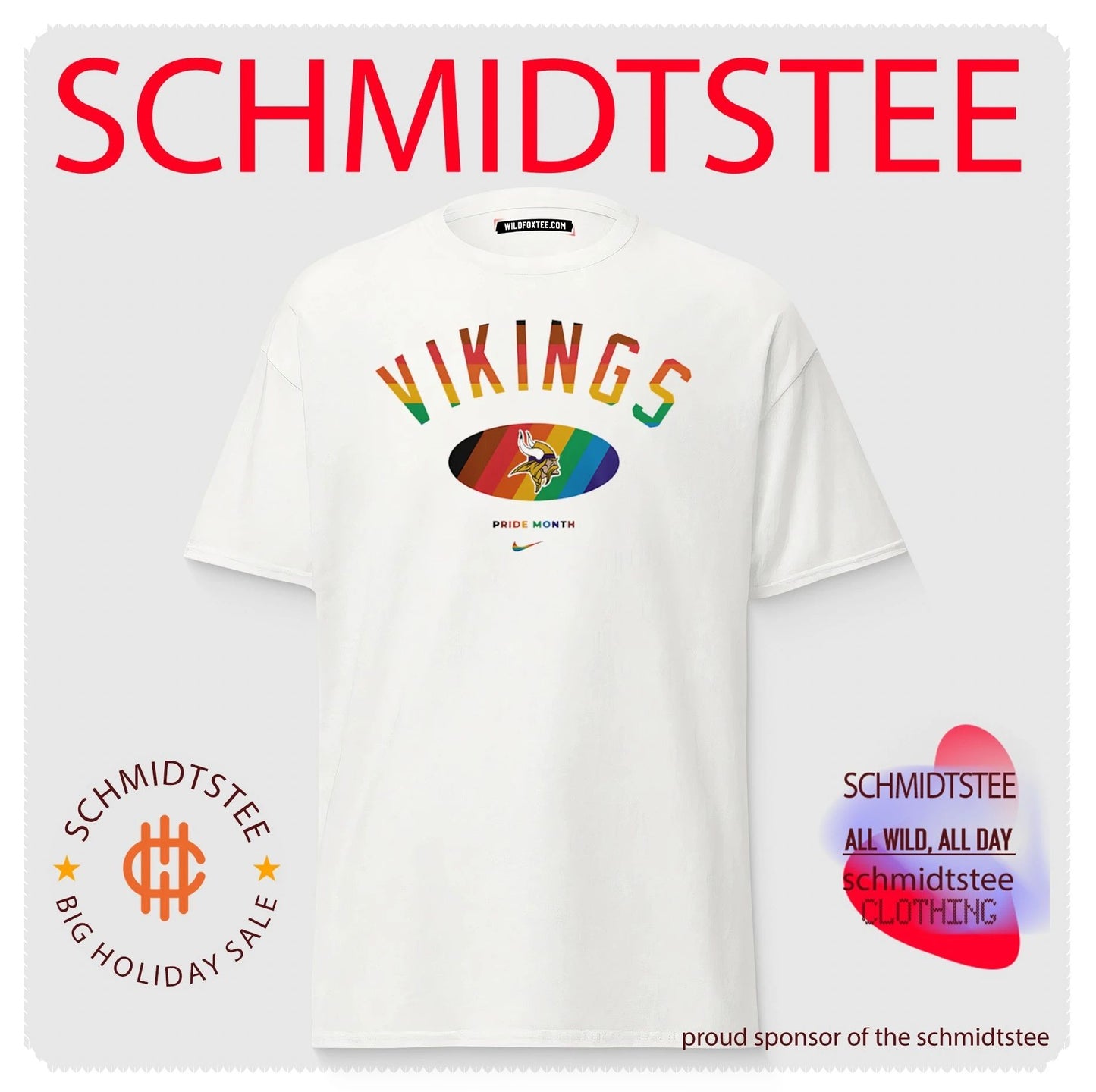 Minnesota Vikings Pride Month Rainbow logo shirt