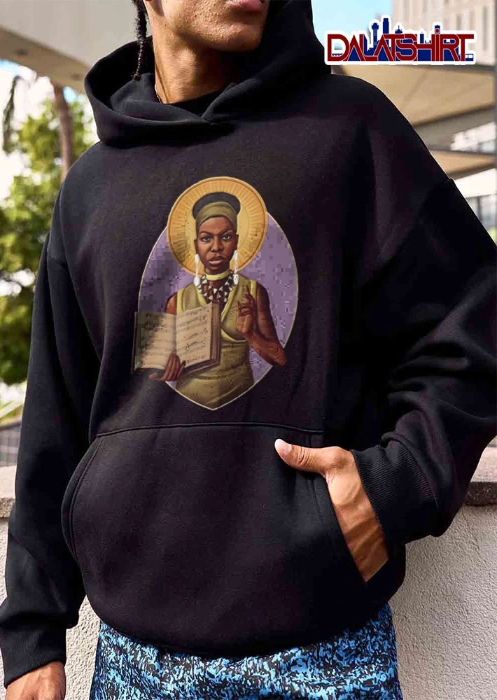 Saint Nina Simone Jazz Music Sheet Halo Vintage Portrait shirt