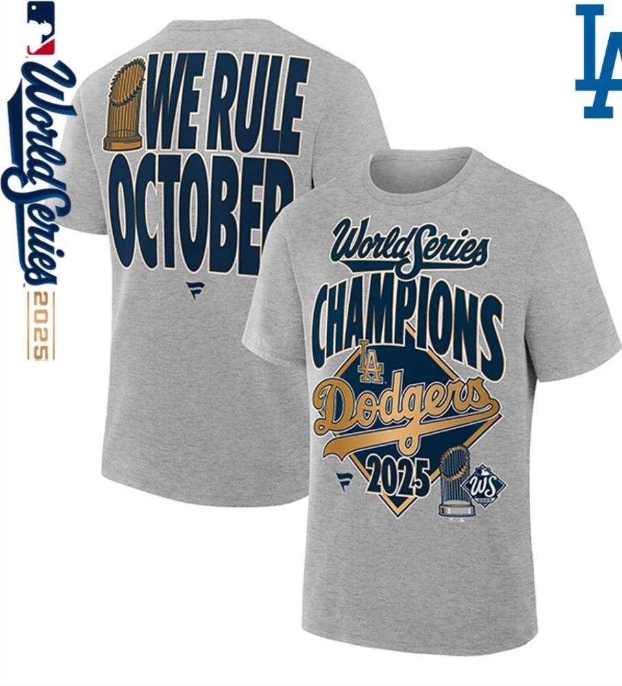 Los Angeles Dodgers 2025 World Series Champions Locker Room Authentic T-Shirt