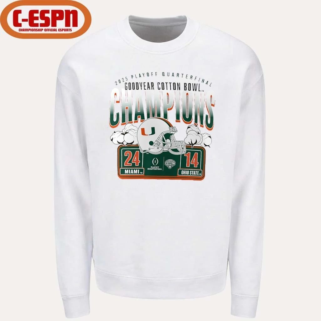University Of Miami Cotton Bowl Champions Scoring Drive T-Shirt