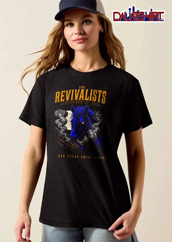 The Revivalists 2026 horse head smoke moon background shirt