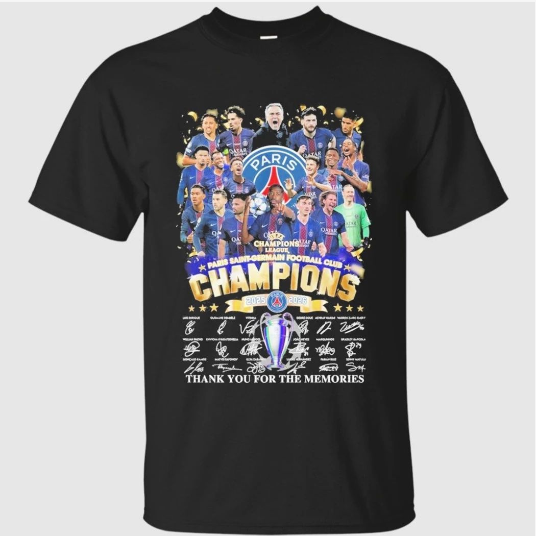 PSG 2025-2026 Champions League Champions Thank You For The Memories T-Shirt