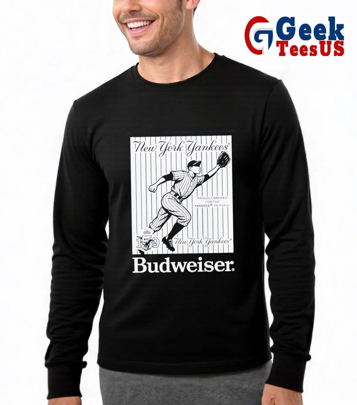 New York Yankees baseball 150 Years Budweiser shirt